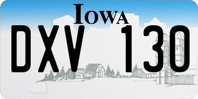 IA license plate DXV130