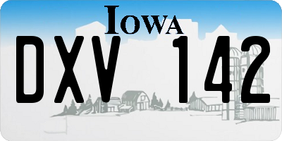 IA license plate DXV142