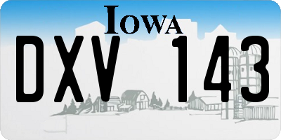 IA license plate DXV143