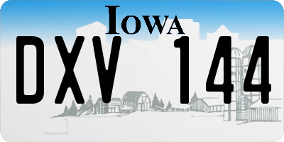 IA license plate DXV144