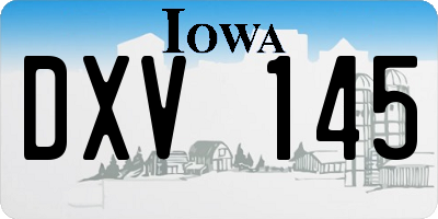 IA license plate DXV145