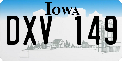 IA license plate DXV149