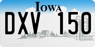 IA license plate DXV150