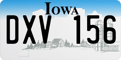 IA license plate DXV156