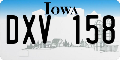 IA license plate DXV158