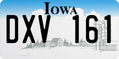 IA license plate DXV161