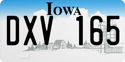 IA license plate DXV165