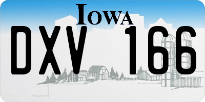 IA license plate DXV166