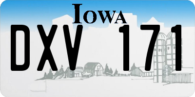 IA license plate DXV171