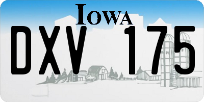 IA license plate DXV175
