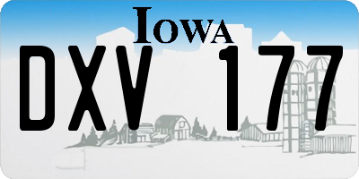 IA license plate DXV177
