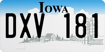IA license plate DXV181