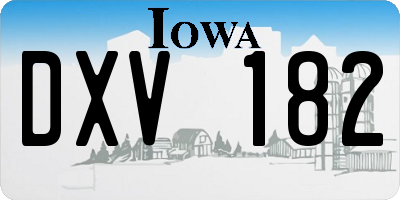 IA license plate DXV182