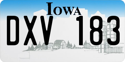 IA license plate DXV183
