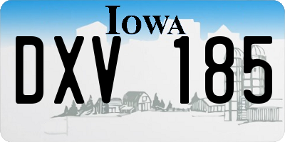 IA license plate DXV185