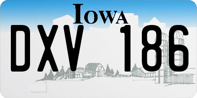 IA license plate DXV186