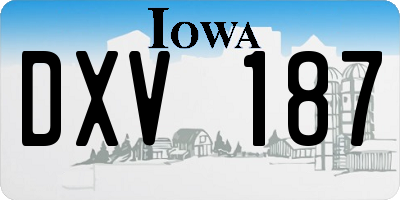 IA license plate DXV187