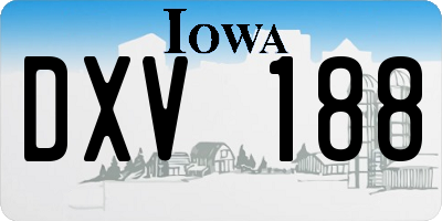 IA license plate DXV188