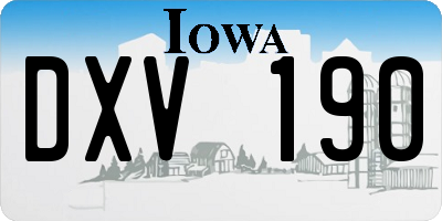 IA license plate DXV190