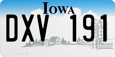 IA license plate DXV191