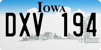 IA license plate DXV194