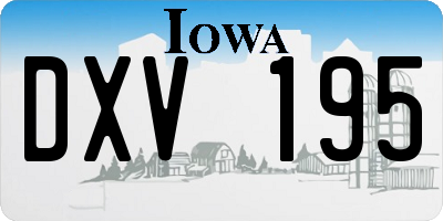 IA license plate DXV195