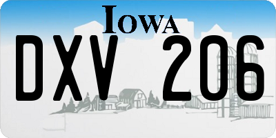 IA license plate DXV206