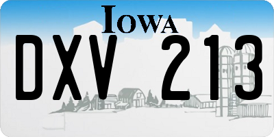IA license plate DXV213
