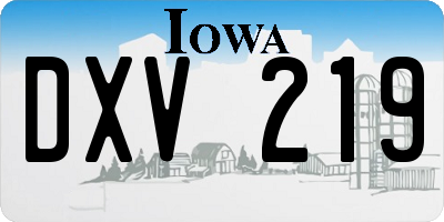 IA license plate DXV219