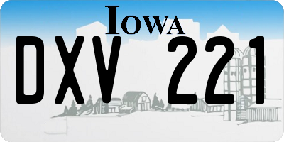 IA license plate DXV221