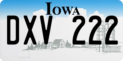 IA license plate DXV222