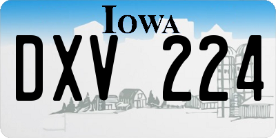 IA license plate DXV224