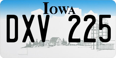 IA license plate DXV225