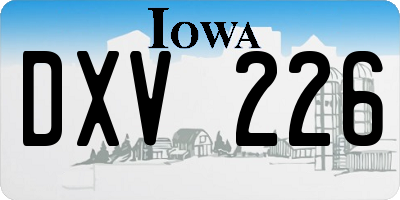 IA license plate DXV226