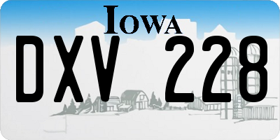 IA license plate DXV228