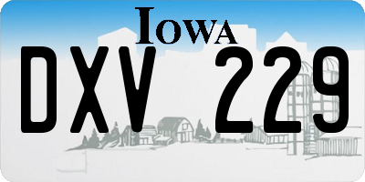 IA license plate DXV229