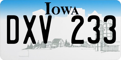 IA license plate DXV233