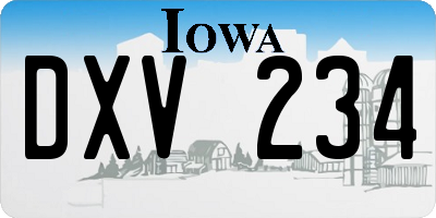 IA license plate DXV234