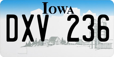 IA license plate DXV236