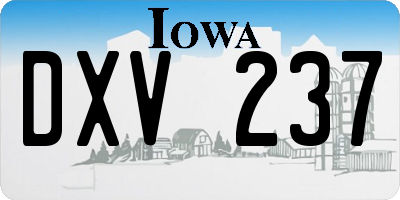 IA license plate DXV237