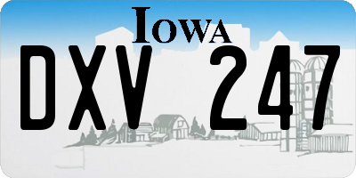 IA license plate DXV247