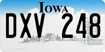 IA license plate DXV248