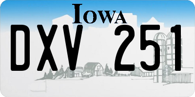 IA license plate DXV251