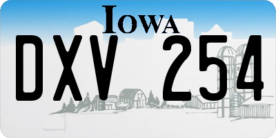 IA license plate DXV254