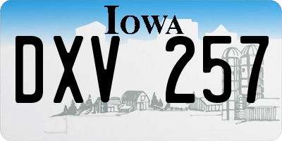 IA license plate DXV257