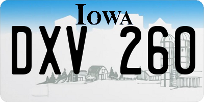IA license plate DXV260