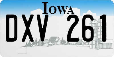 IA license plate DXV261