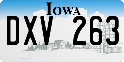 IA license plate DXV263