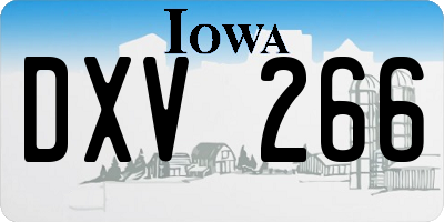 IA license plate DXV266