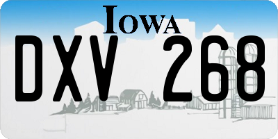 IA license plate DXV268